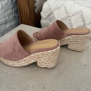 Corkys Dusty Pink Espadrille Mules